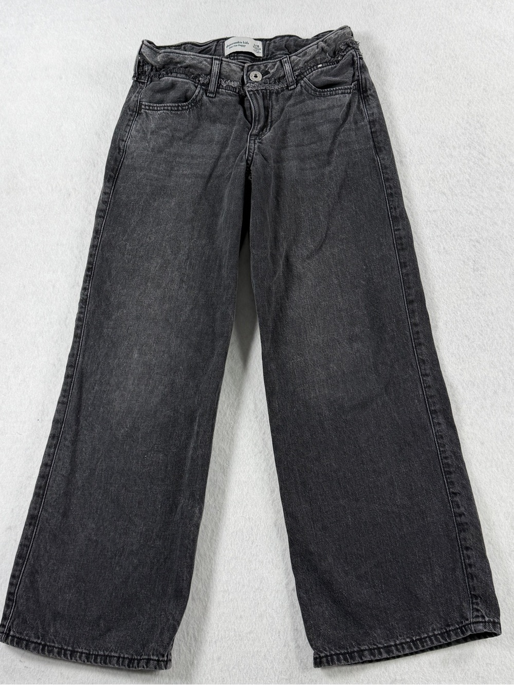 Abercrombie Kids‎ Low Rise Baggy Jeans Washed Black Wide Leg Size 9/10 Regular